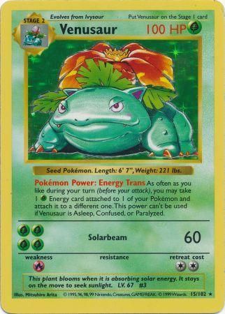 Venusaur (15/102) [Base Set Shadowless Unlimited] | Black Swamp Games