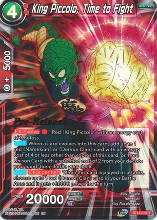 King Piccolo, Time to Fight (BT12-018) [Vicious Rejuvenation Prerelease Promos] | Black Swamp Games
