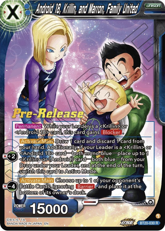 Android 18, Krillin, and Maron, Family United (BT20-030) [Power Absorbed Prerelease Promos] | Black Swamp Games