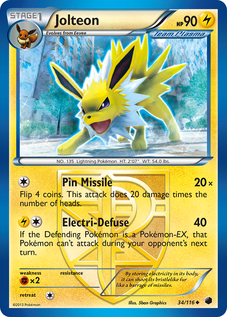 Jolteon (34/116) [Black & White: Plasma Freeze] | Black Swamp Games