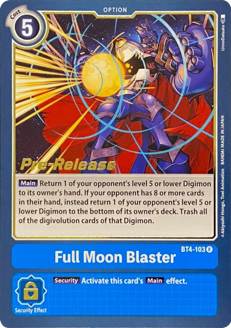 Full Moon Blaster [BT4-103] [Great Legend Pre-Release Promos] | Black Swamp Games