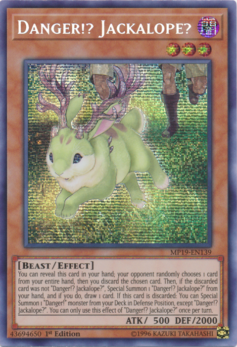 Danger!? Jackalope? [MP19-EN139] Prismatic Secret Rare | Black Swamp Games