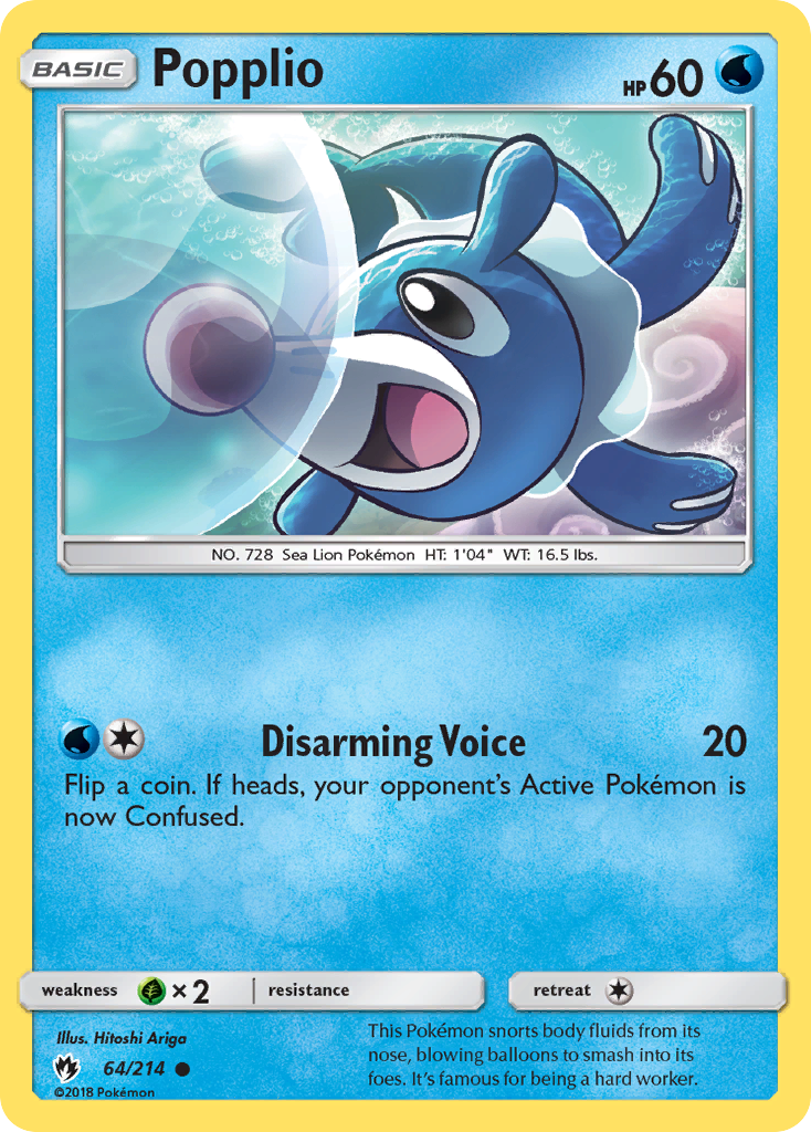 Popplio (64/214) [Sun & Moon: Lost Thunder] | Black Swamp Games