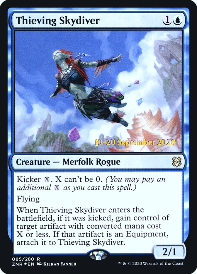 Thieving Skydiver  [Zendikar Rising Prerelease Promos] | Black Swamp Games