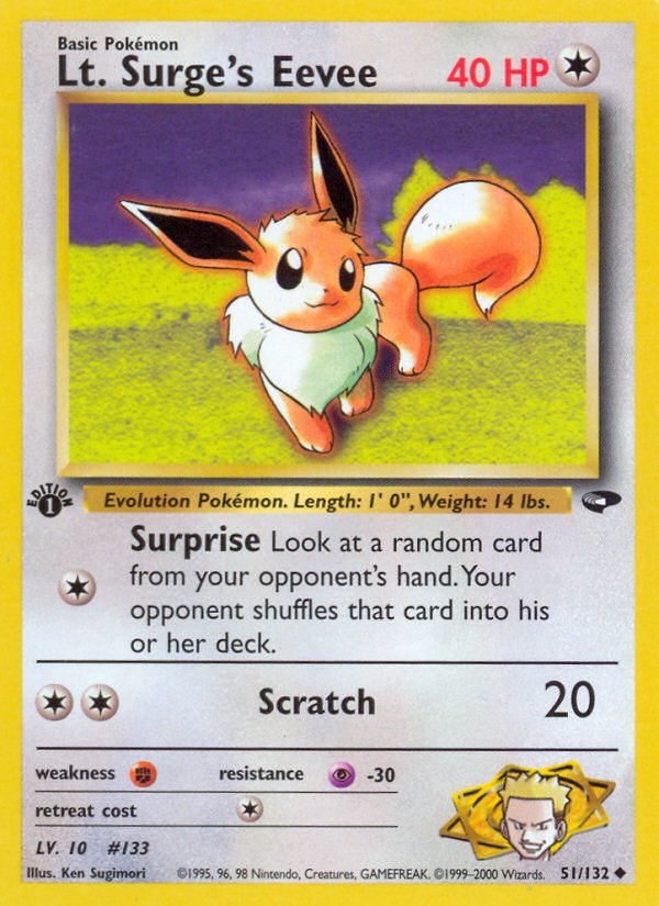 Lt. Surge's Eevee (51/132) [Gym Challenge 1st Edition] | Black Swamp Games