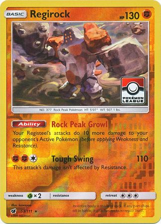 Regirock (53/111) (League Promo) [Sun & Moon: Crimson Invasion] | Black Swamp Games