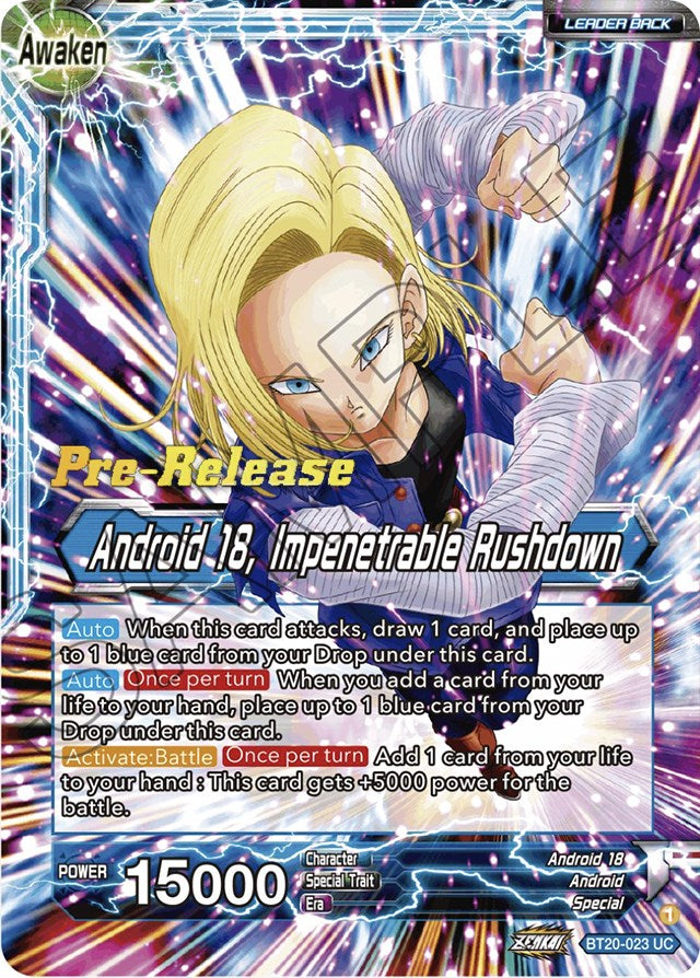 Android 18 // Android 18, Impenetrable Rushdown (BT20-023) [Power Absorbed Prerelease Promos] | Black Swamp Games