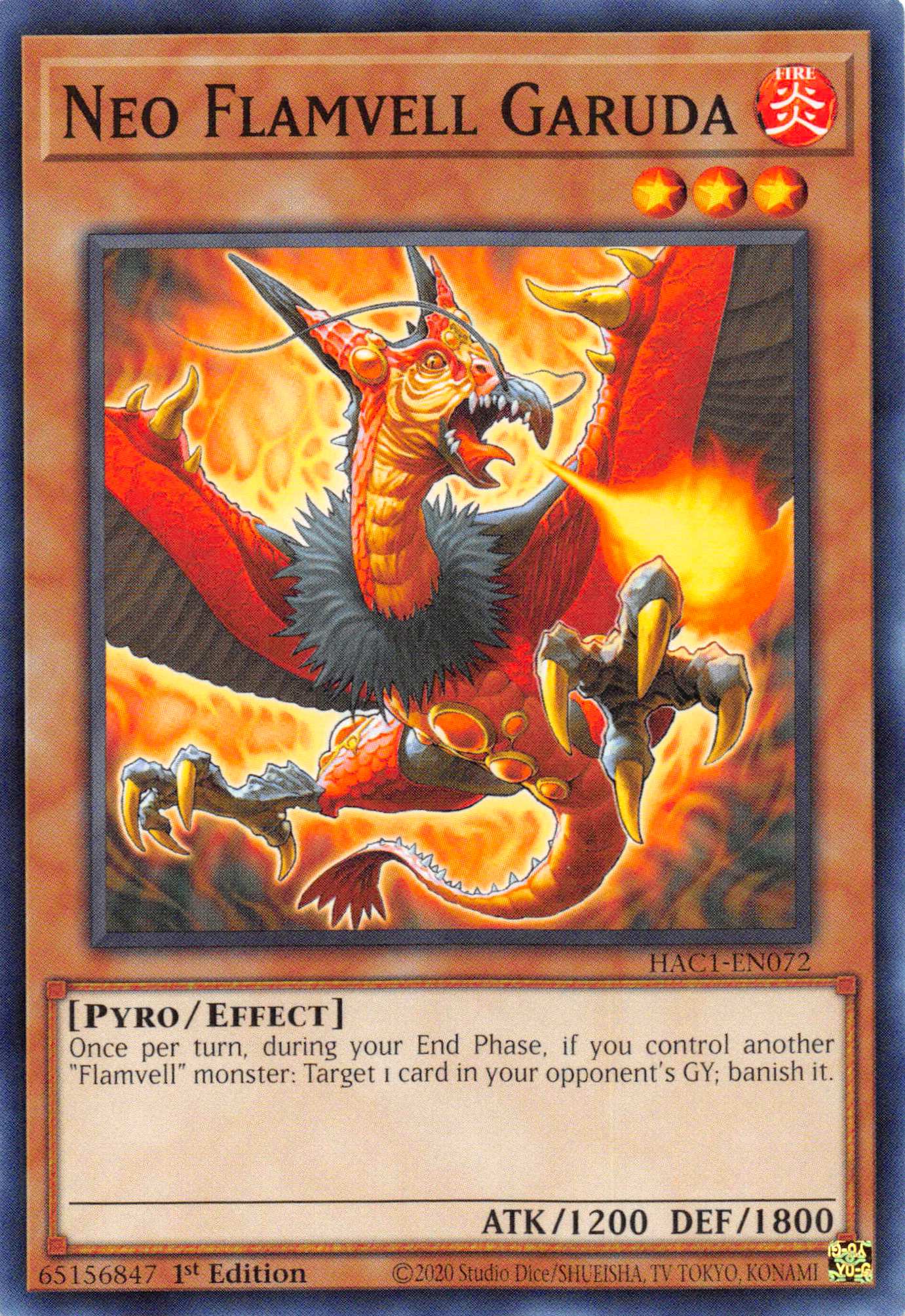 Neo Flamvell Garuda (Duel Terminal) [HAC1-EN072] Parallel Rare | Black Swamp Games