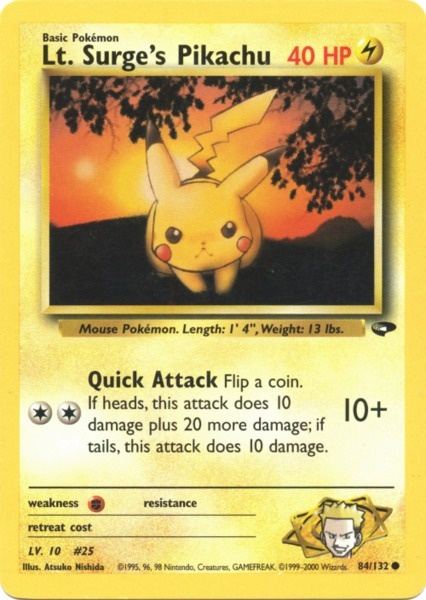 Lt. Surge's Pikachu (84/132) [Gym Challenge Unlimited] | Black Swamp Games