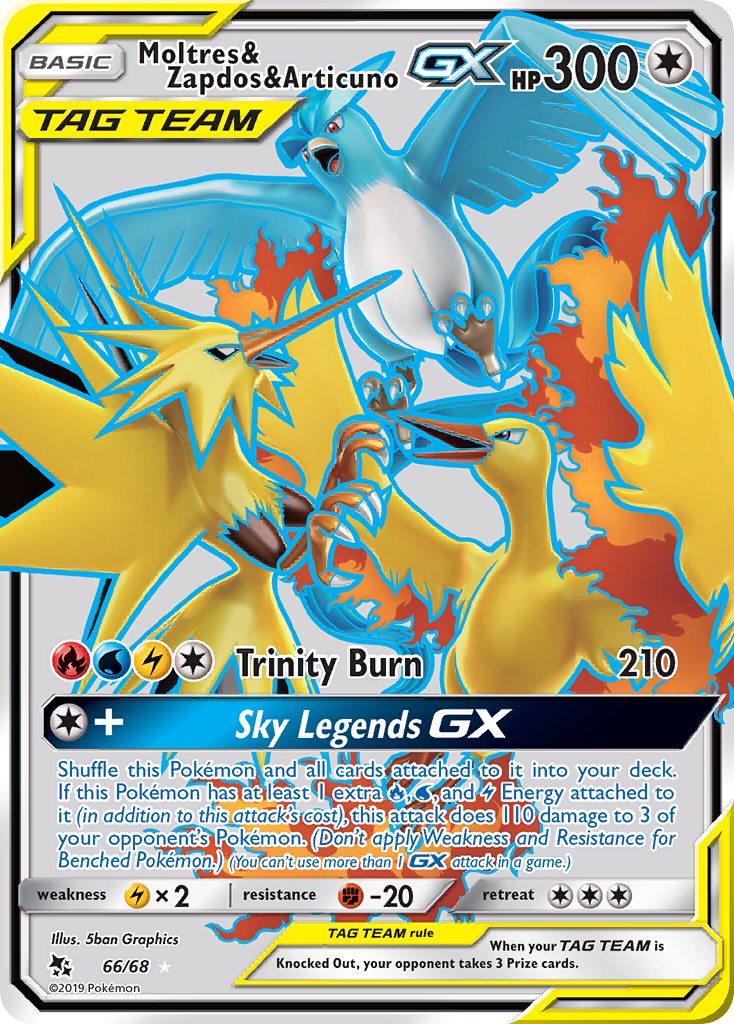 Moltres & Zapdos & Articuno GX (66/68) [Sun & Moon: Hidden Fates] | Black Swamp Games