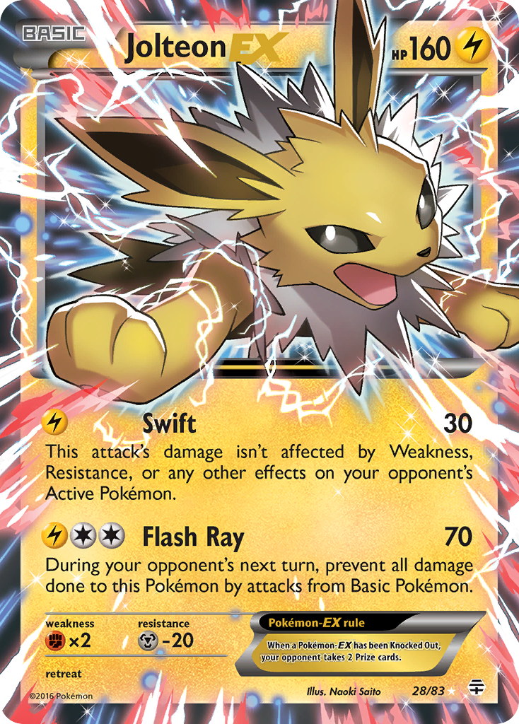 Jolteon EX (28/83) [XY: Generations] | Black Swamp Games