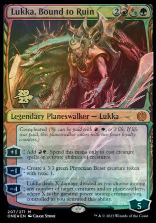 Lukka, Bound to Ruin [Phyrexia: All Will Be One Prerelease Promos] | Black Swamp Games