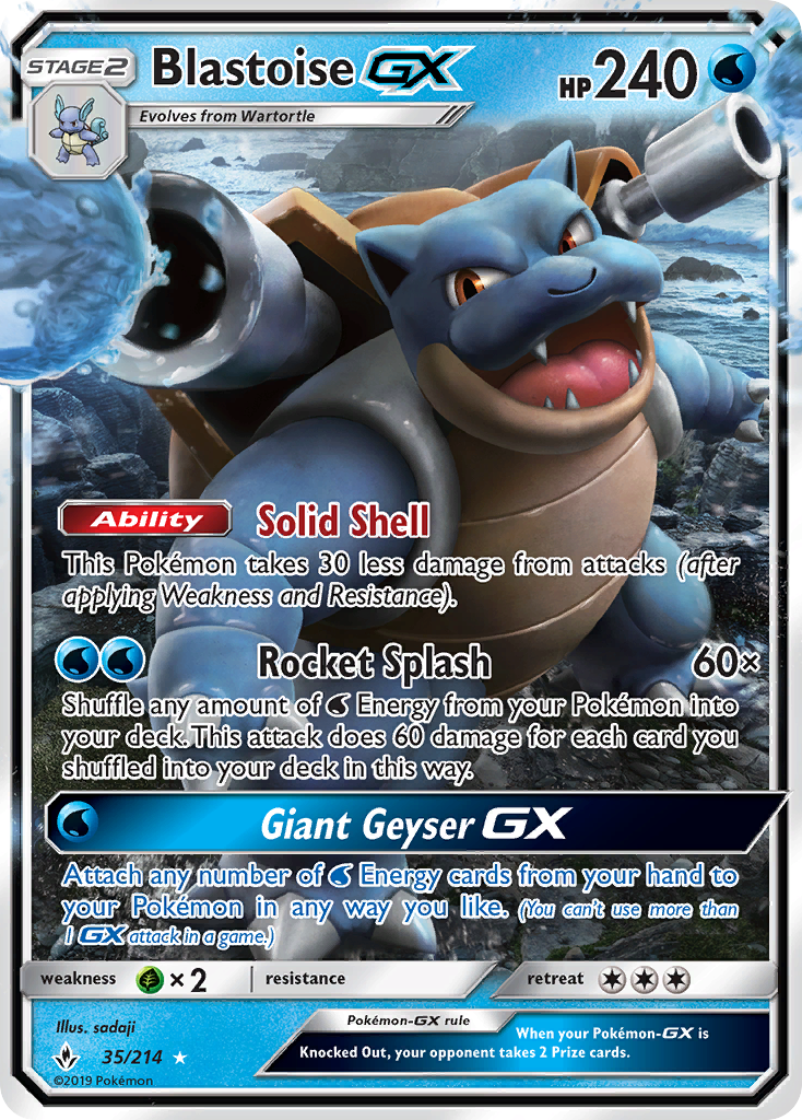 Blastoise GX (35/214) [Sun & Moon: Unbroken Bonds] | Black Swamp Games