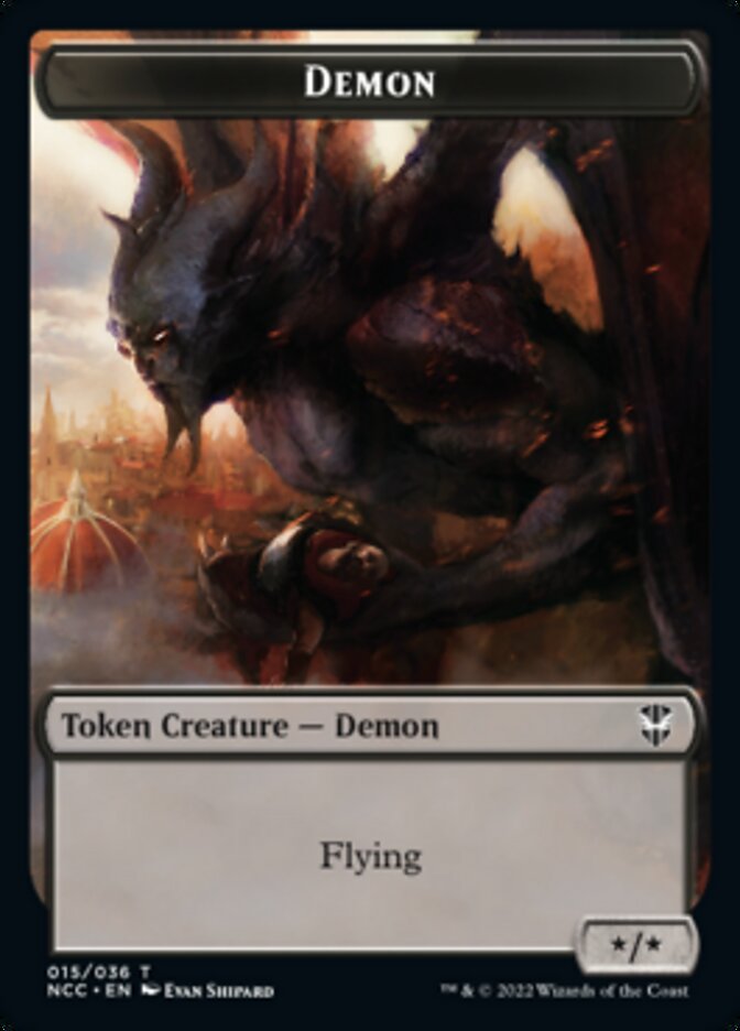 Demon // Copy Double-sided Token [Streets of New Capenna Commander Tokens] | Black Swamp Games