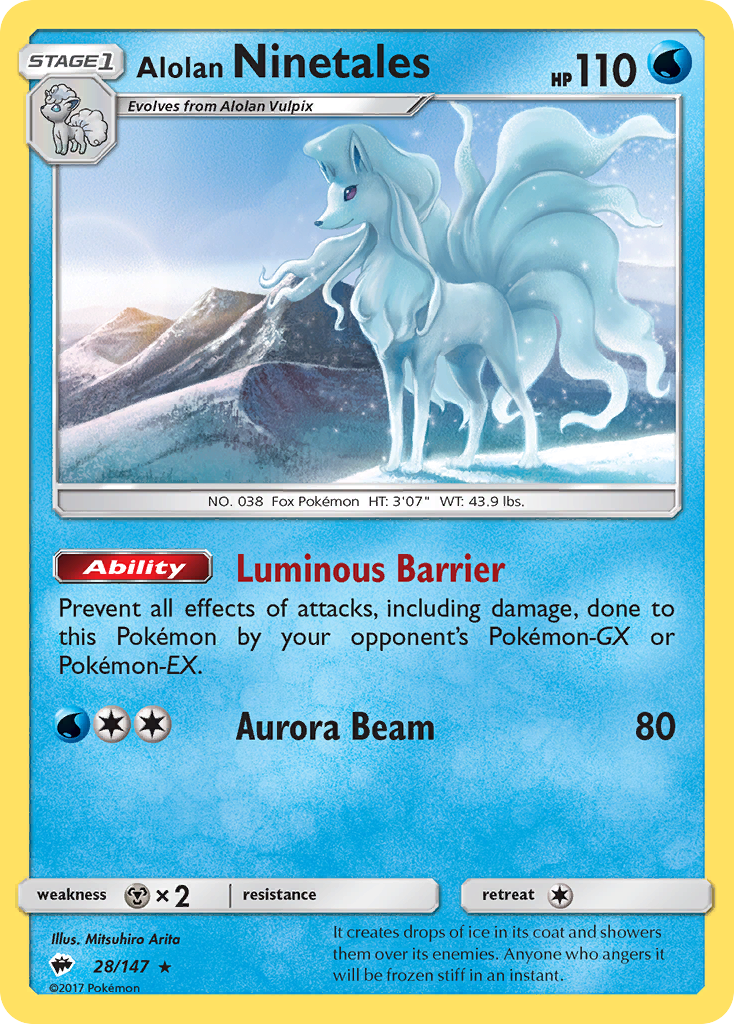 Alolan Ninetales (28/147) [Sun & Moon: Burning Shadows] | Black Swamp Games