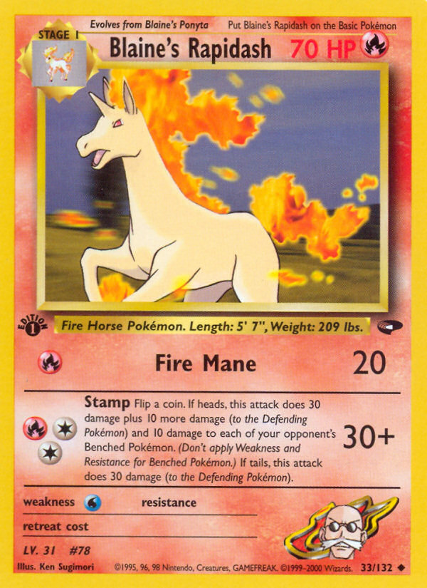 Blaine's Rapidash (33/132) [Gym Challenge 1st Edition] | Black Swamp Games