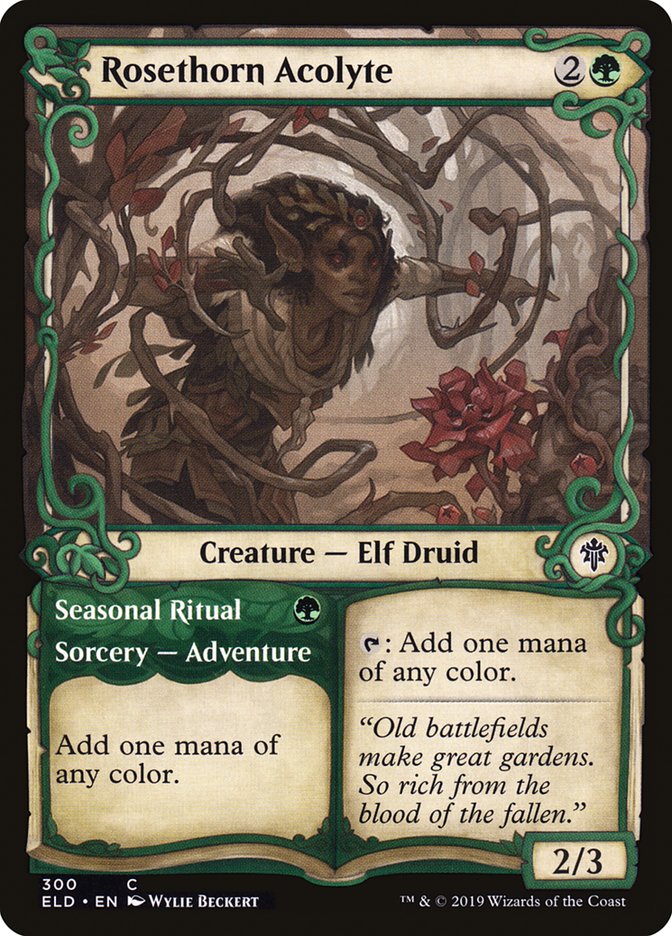 Rosethorn Acolyte // Seasonal Ritual (Showcase) [Throne of Eldraine] | Black Swamp Games