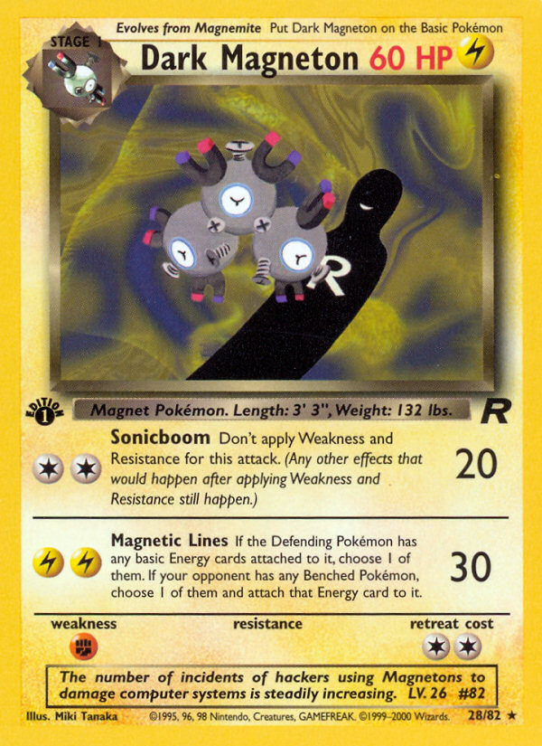 Dark Magneton (28/82) [Team Rocket 1st Edition] | Black Swamp Games