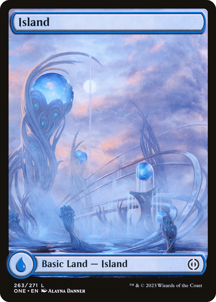 Island (263) (Full-Art) [Phyrexia: All Will Be One] | Black Swamp Games