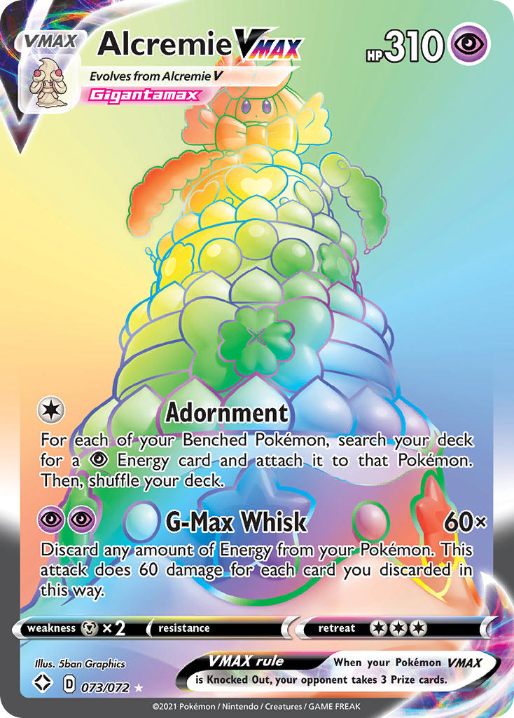 alcremie pokemon cards V & Vmax - 023/073 Champion's Path Stage 1 Alcremie VMAX (073/072) [Sword &