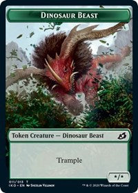 Dinosaur Beast // Human Soldier (004) Double-sided Token [Ikoria: Lair of Behemoths Tokens] | Black Swamp Games