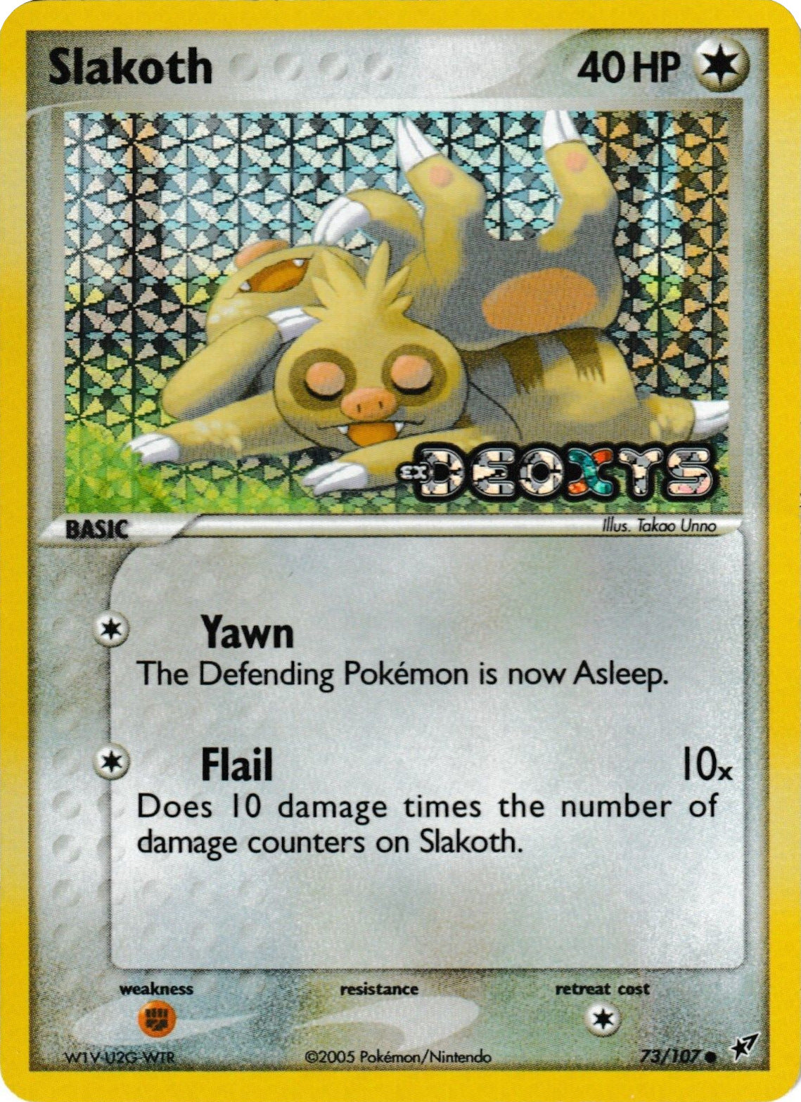 Slakoth (73/107) (Stamped) [EX: Deoxys] | Black Swamp Games