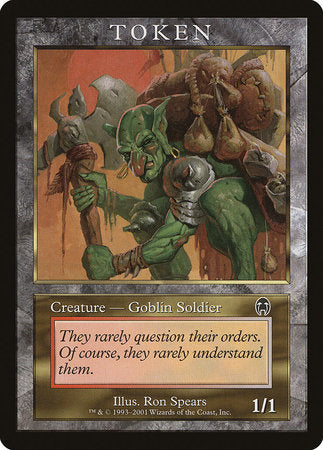 Goblin Soldier Token (Apocalypse) [Magic Player Rewards 2001] | Black Swamp Games