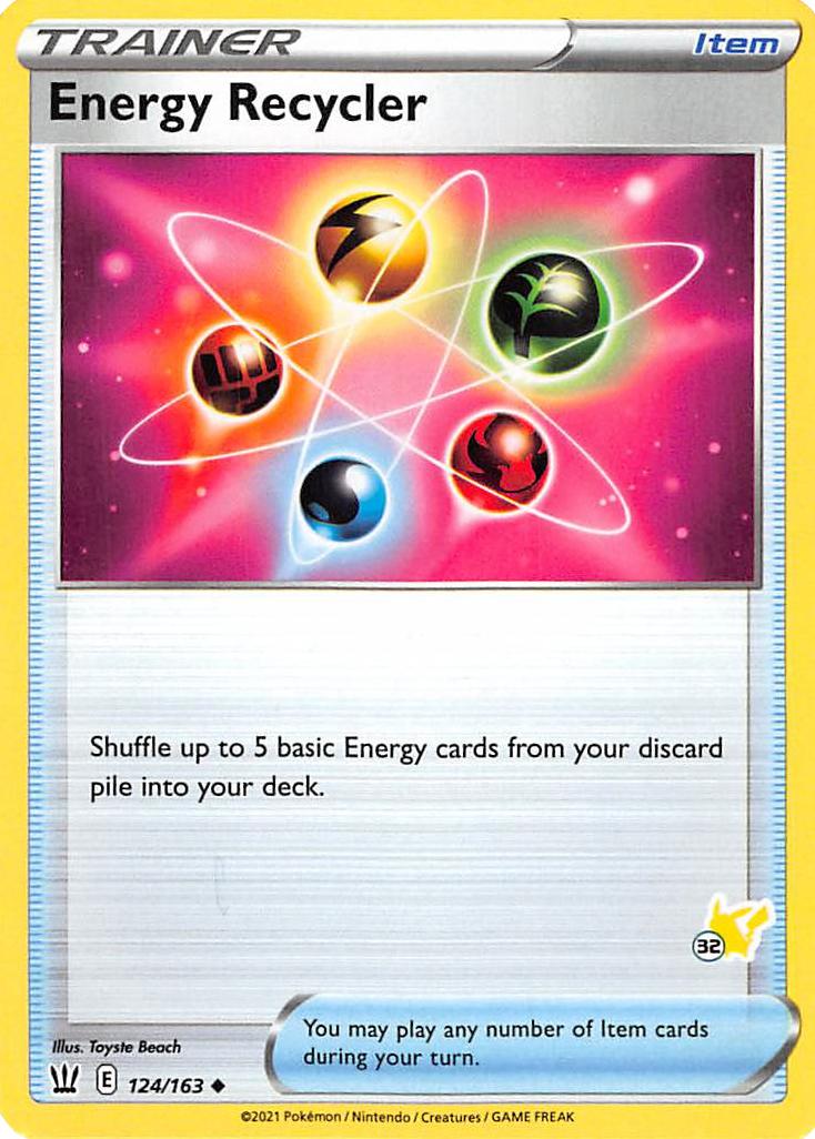 Energy Recycler (124/163) (Pikachu Stamp #32) [Battle Academy 2022] | Black Swamp Games