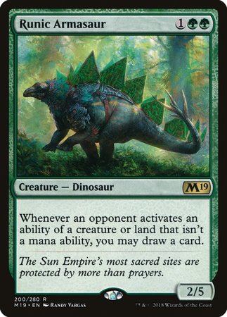 Runic Armasaur [Core Set 2019] | Black Swamp Games