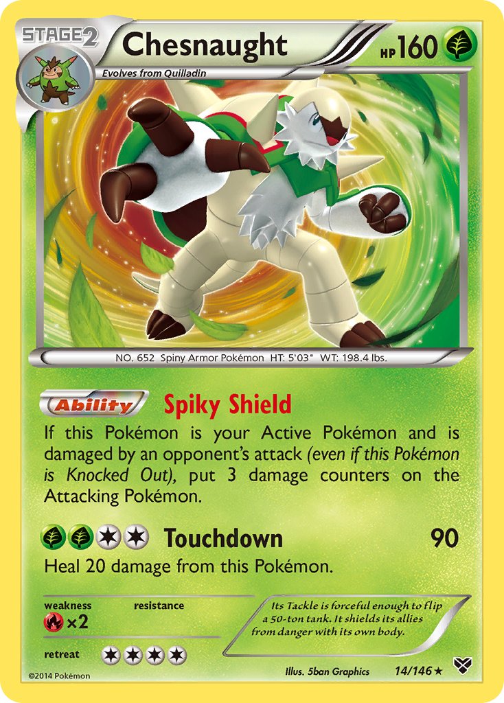 Chesnaught (14/146) (Cosmos Holo) (Blister Exclusive) [XY: Base Set] | Black Swamp Games