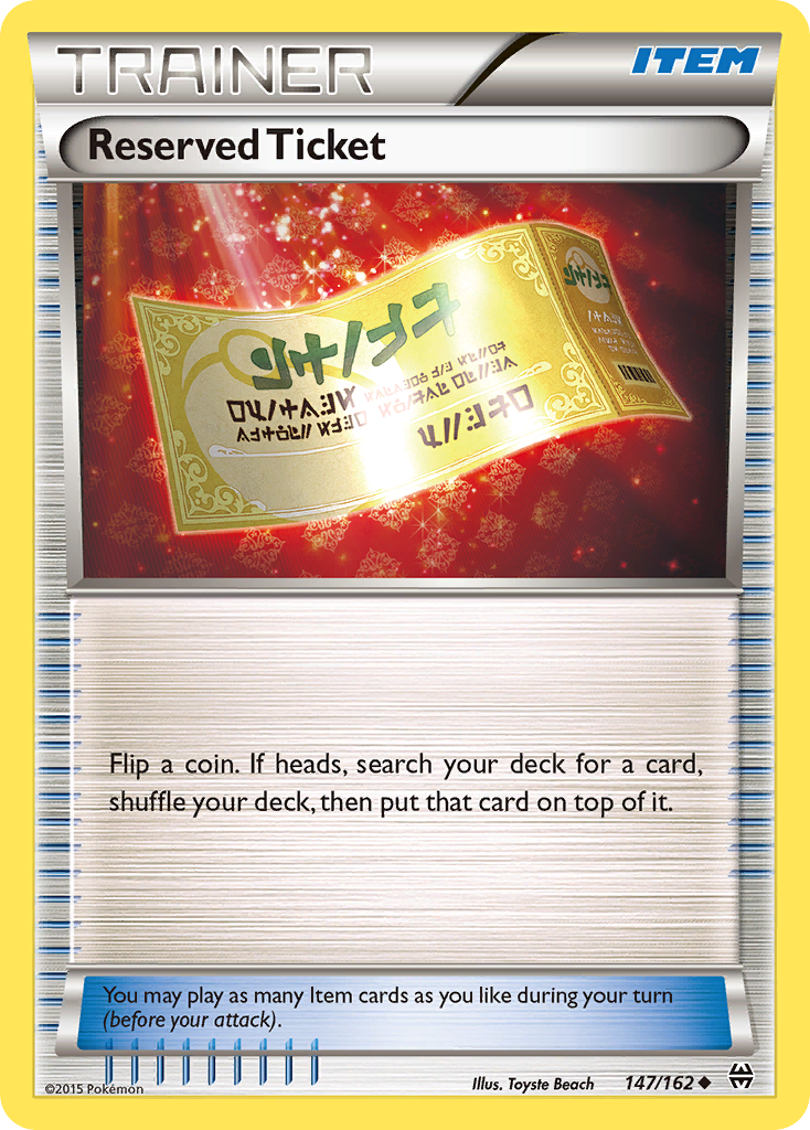 Reserved Ticket (147/162) [XY: BREAKthrough] | Black Swamp Games