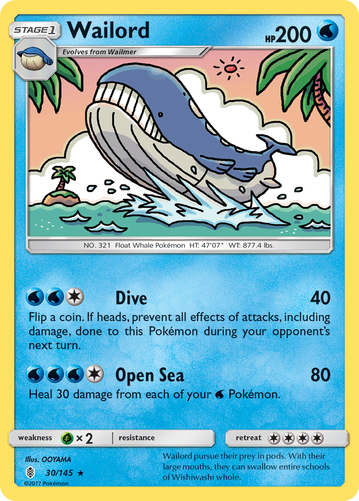 Wailord (30/145) [Sun & Moon: Guardians Rising] | Black Swamp Games