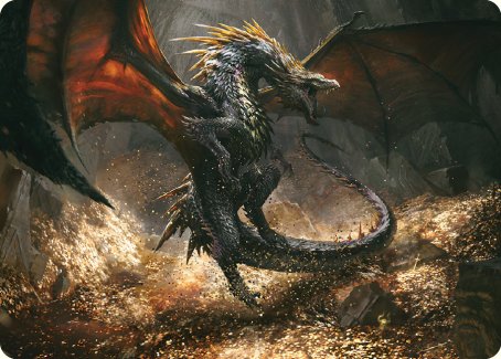 Cavern-Hoard Dragon Art Card [The Lord of the Rings: Tales of Middle-earth Art Series] | Black Swamp Games