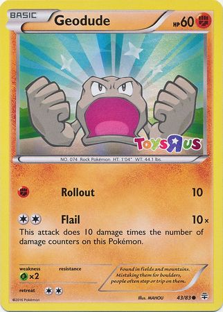 Geodude (43/83) (Toys R Us Promo) [XY: Generations] | Black Swamp Games