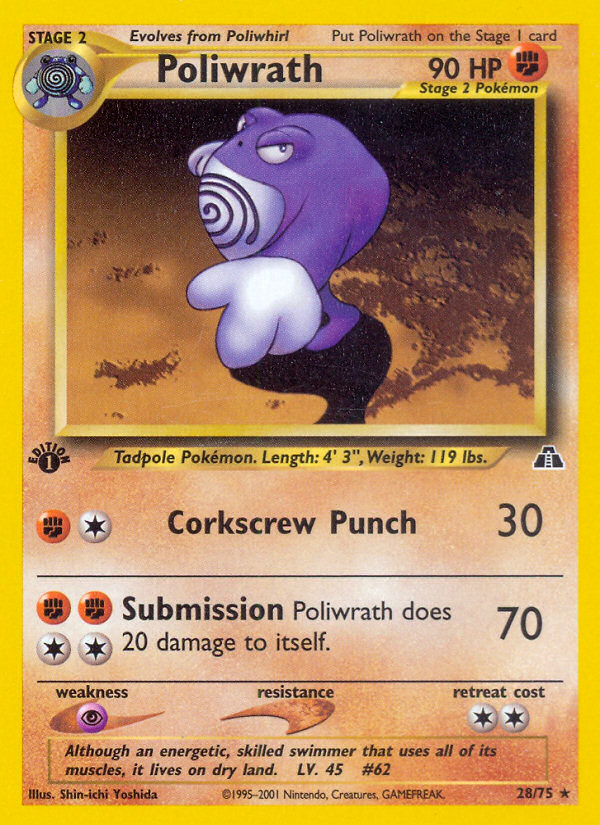 Poliwrath (28/75) [Neo Discovery 1st Edition] | Black Swamp Games