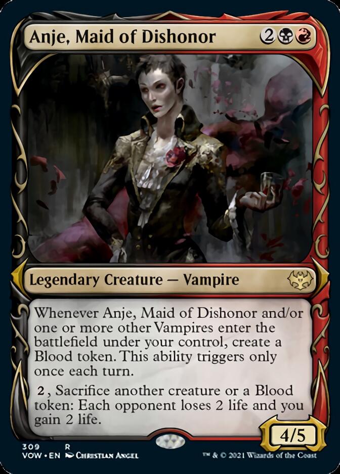 Anje, Maid of Dishonor (Showcase Fang Frame) [Innistrad: Crimson Vow] | Black Swamp Games