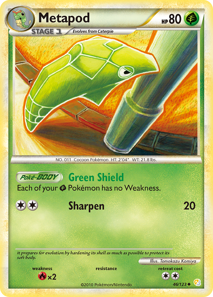 Metapod (46/123) [HeartGold & SoulSilver: Base Set] | Black Swamp Games