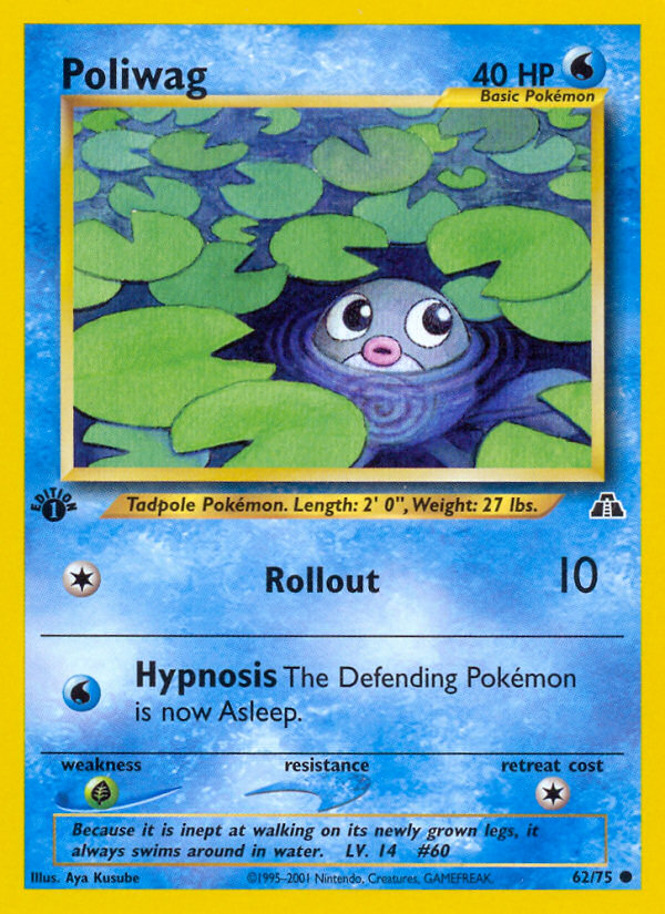 Poliwag (62/75) [Neo Discovery 1st Edition] | Black Swamp Games