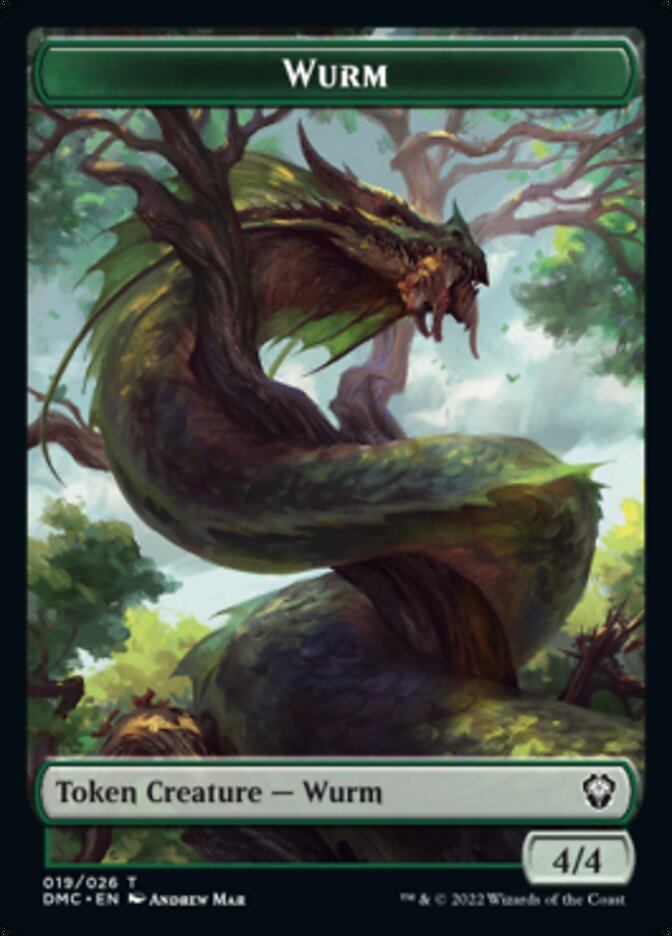 Bird (002) // Wurm Double-sided Token [Dominaria United Tokens] | Black Swamp Games