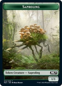 Saproling // Zombie Double-sided Token [Core Set 2021 Tokens] | Black Swamp Games