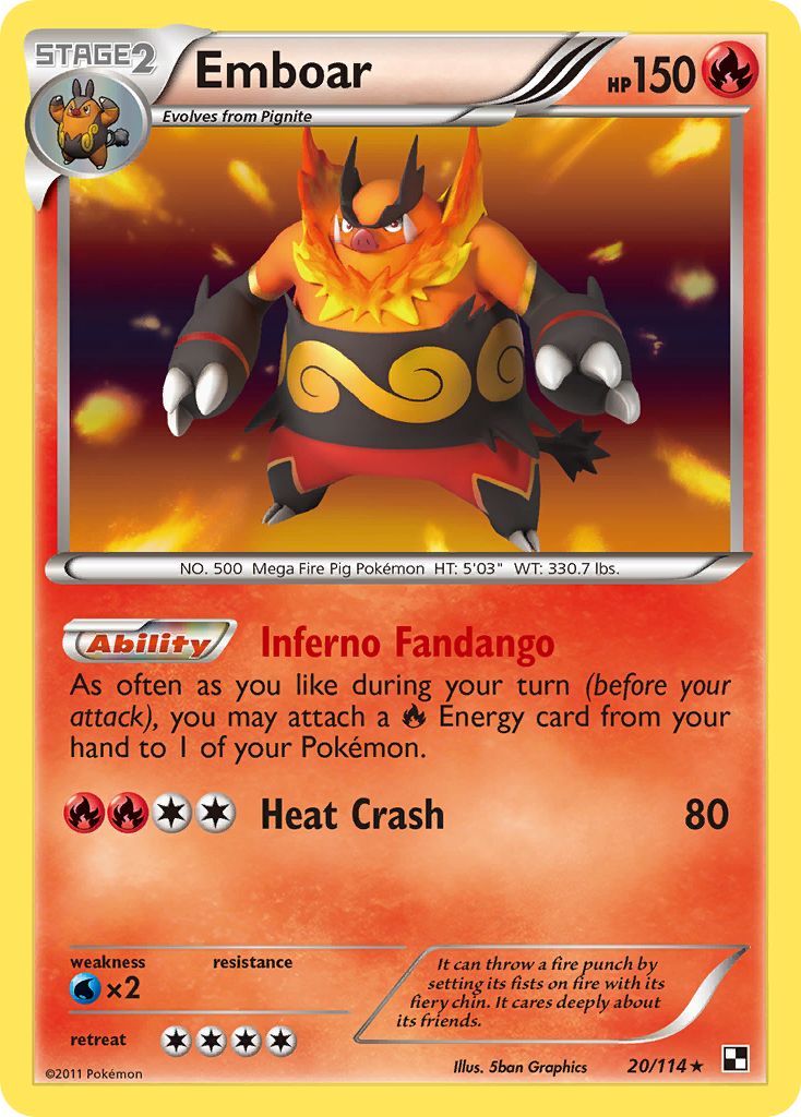 Emboar (20/114) [Black & White: Base Set] | Black Swamp Games