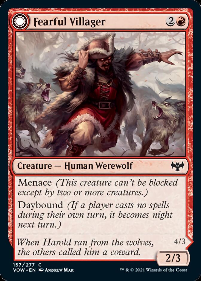 Fearful Villager // Fearsome Werewolf [Innistrad: Crimson Vow] | Black Swamp Games