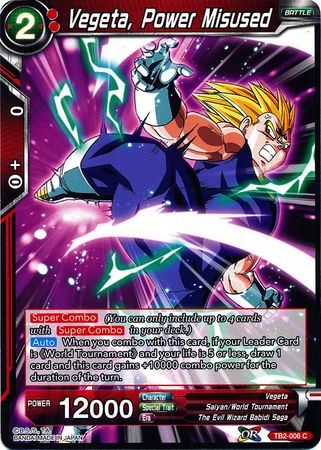 Vegeta, Power Misused [TB2-006] | Black Swamp Games