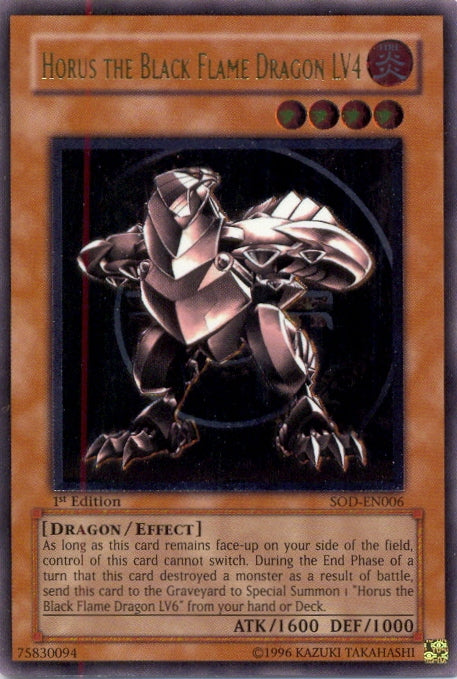 Horus The Black Flame Dragon LV4 [SOD-EN006] Ultimate Rare | Black Swamp Games