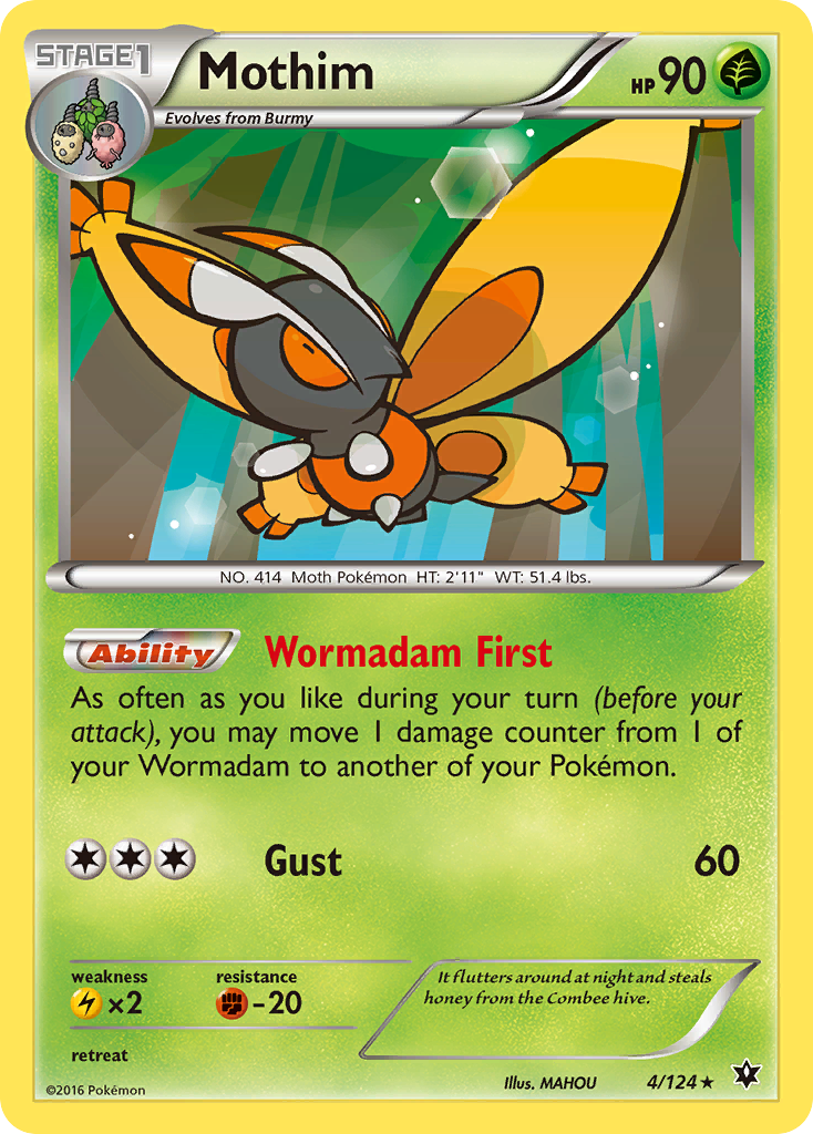 Mothim (4/124) [XY: Fates Collide] | Black Swamp Games