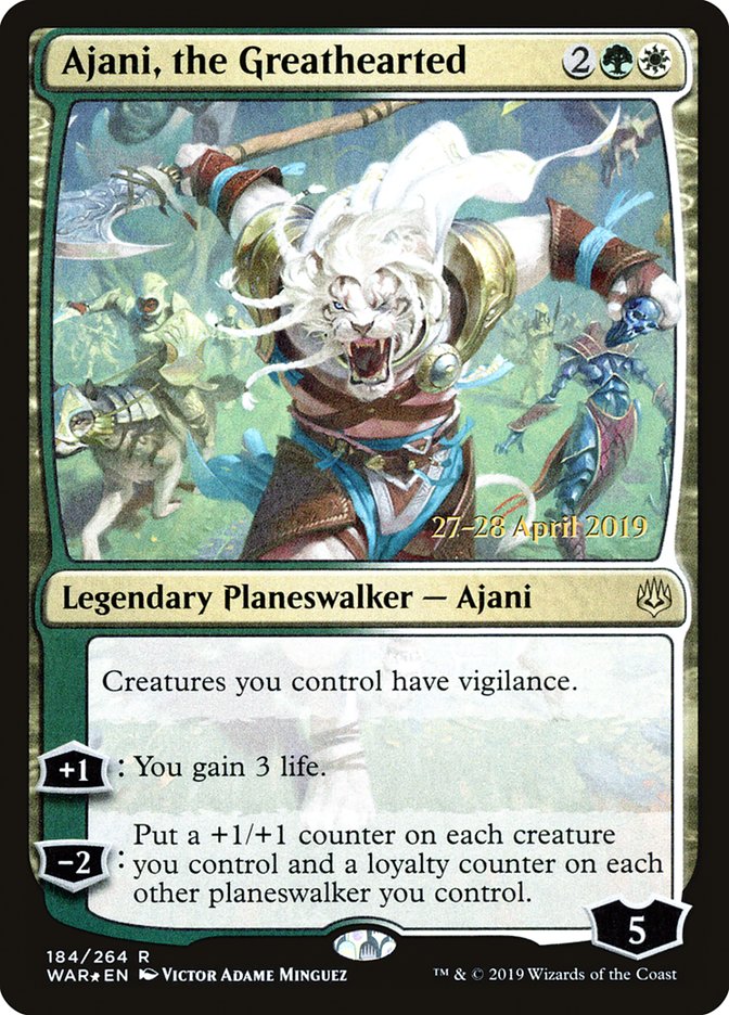 Ajani, the Greathearted  [War of the Spark Prerelease Promos] | Black Swamp Games