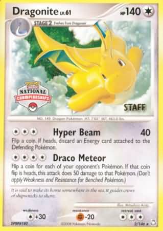 Dragonite (2/146) (National Championship Staff) [Diamond & Pearl: Legends Awakened] | Black Swamp Games