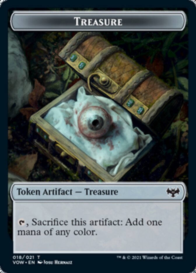 Human (001) // Treasure Double-sided Token [Innistrad: Crimson Vow Tokens] | Black Swamp Games