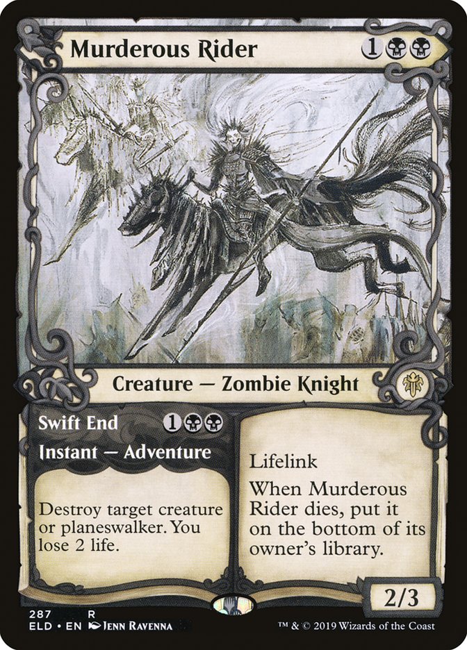 Murderous Rider // Swift End (Showcase) [Throne of Eldraine] | Black Swamp Games