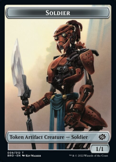 Powerstone // Soldier (009) Double-Sided Token [The Brothers' War Tokens] | Black Swamp Games